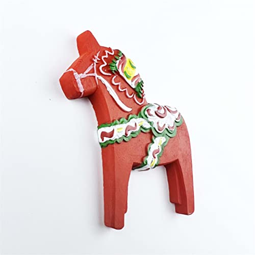 Imán decorativo Dala Horse Sweden para refrigerador miniatura 3