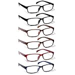 JOSCHOO Computer Reading Glasses for Women and Men 6 Pack Blue Light Blocking Spring Hinge Readers (Mix Color, 1.50)Medium