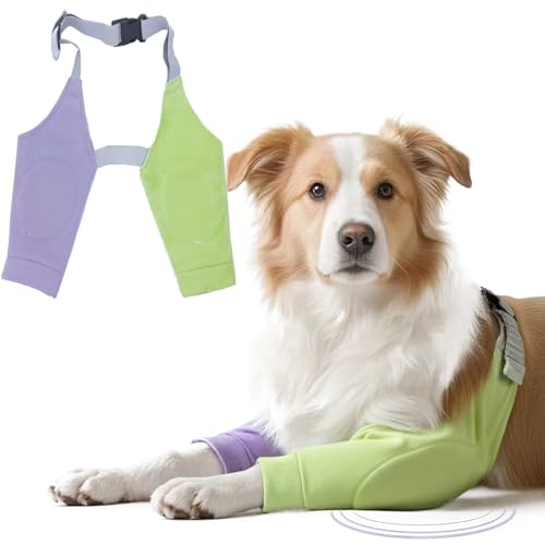 Image of Dog Elbow Pads Knee Protector Wraps Elbow Callus Treatment Sleeve for Wounds Front Legs Stop Licking Medium Large Dogs 2XL, Purple