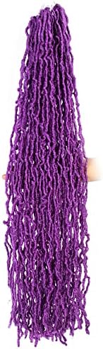 WUDAS 30 Inch New Soft Locs Hair 6 Packs Long Purple Faux Locs Crochet Hair Pre-Looped Natural Locs Crochet Hair, Purple