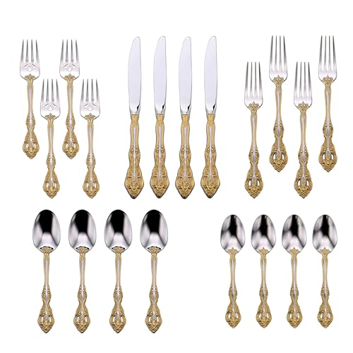 Oneida Golden Michelangelo 20-Piece Silverware Set for 4, Flatware - image 2