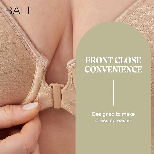 Image of Bali Women's Everyday Bras for Women - Comfort Revolution Front Close Bras, Adjustable & Supportive, Plus Size Women
