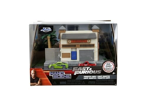 Jada Toys, Fast & Furious Nanoscene: Toretto's Market & Cafe with 2 Nano Vehicles, Highly Detailed Movie Replica Playset - Image 4