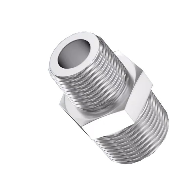 1/8" 1/4" 3/8" 1/2" 3/4" 1" BSPT BSPP NPT Male 316 Stainless Steel Hex Nipple High Pressure Pipe Fitting Connector Adapter(BSPT3I8-BSPT1)