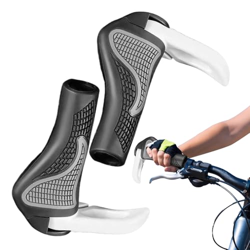 FmtwPhn Puños para bicicleta de montaña, nivel de dirección de ciclismo, antideslizante, 2 amortiguadores, cómodos y ergonómicos para el ciclismo de playa
