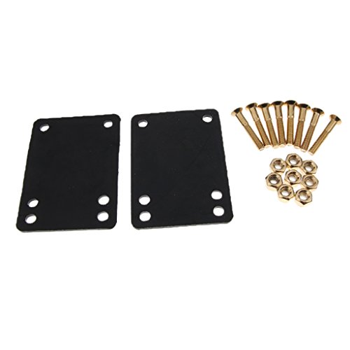 MagiDeal 2er Set Skateboard 3mm Riser Pads + 8 Sätze 29mm Schraubenmuttern