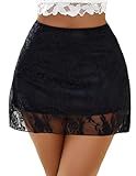 Avidlove Mini Skirt Lace Skirt for Women Sexy Half Slips Short Going Out Skirt Y2K Summer Skirts (Black, M)