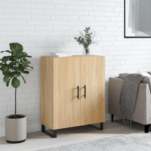 Lalfkkii Aparador armario portaobjetos buffet moderno decoración interior para salón, dormitorio u oficina, mueble entrada, diseño sencillo y práctico, roble sonoma, 69,5 x 34 x 90 cm