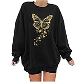 Sweatshirt Damen GroßE GrößEn Lässige Mode für Grundlegend T-Shirt V-Ausschnitt Roll Ärmel Oberteile, T-Shirt-Bluse Klapphandschuhe Kinder