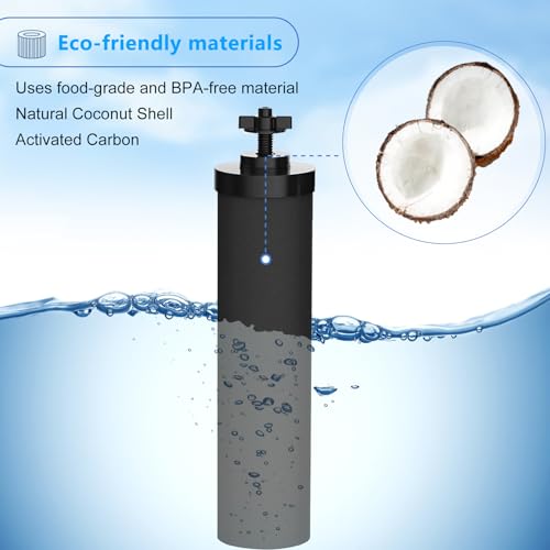 Image of Black Filter 4 Packs by NSF /ANSI 42 Certified, Replacement for BB9-2 Purification Elements Filters, Compatible with Berkey Gravity Filtration System, Replacement for Berkey Black Filters