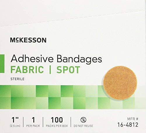 MCKESSON Adhesive Spot Bandage Medi-Pak Performance Fabric 1 Diameter Round Tan (#16-4812, Sold Per Box) by Medi-pak Performance