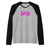 Two 2nd Birthday Pink Sprinkle Donut Sprinkle Kids Camiseta Manga Raglan