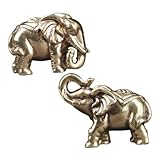 Pequeña figura de elefante: la estatua de animal realista tiene detalles intrincados, lo que la hace muy delicada y se puede usar ampliamente a diario, decoración de elefante pequeño