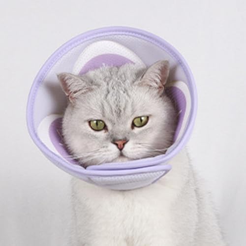 Coleira para animais de estimação com proteção de pescoço,Cone anti-lambe para cães respirável | Col