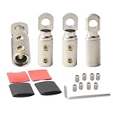 4 Gauge Wire Terminal Connector 5/16 Ring Wiring Terminals 4AWG Power Wire Lugs with Heat Shrink Tube Set (4PCS)