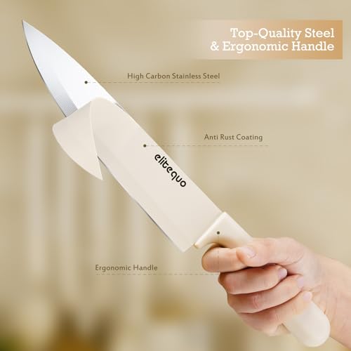 8 Piece Kitchen Knife Block Set with Sharpener,Dishwasher Safe,German Stainless Steel with Ergonomic Handle Anti-slip Handle - Image 5