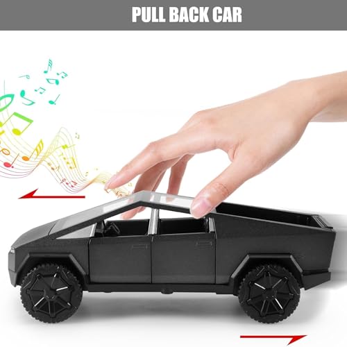 Image of Mashes Tesla Cyber Truck Model Car Exclusive Alloy Metal Pull Back Die-cast Car Diecast Metal Toy car with Openable Doors & Light Music Best Gifts Toys Kids【Colors as Per Stock】(Tesla CyberTruck 1:32)