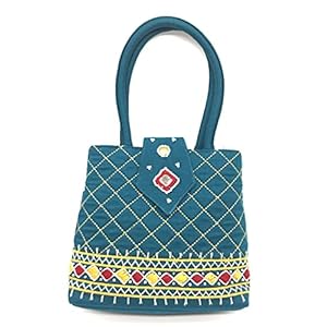 SriShopify Handicrafts Handheld Bag for Women Handbag SMALL Size Banjara Traditional MINI Handle Bag Handmade Hand Purse Cotton 8.5x.7x2.5 Inch original Beads Thread Work Birthday Gift For Women Special 37
