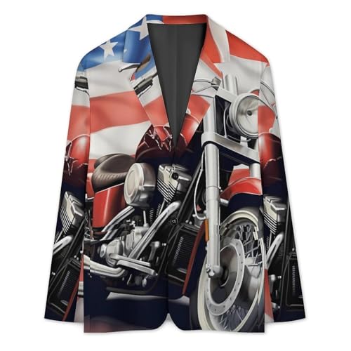 U.S. Flag Motorcycle Men's Casual Blazers Slim Fit Sport Coats Blazer Two Buttons Suit Jacket for Work Party3