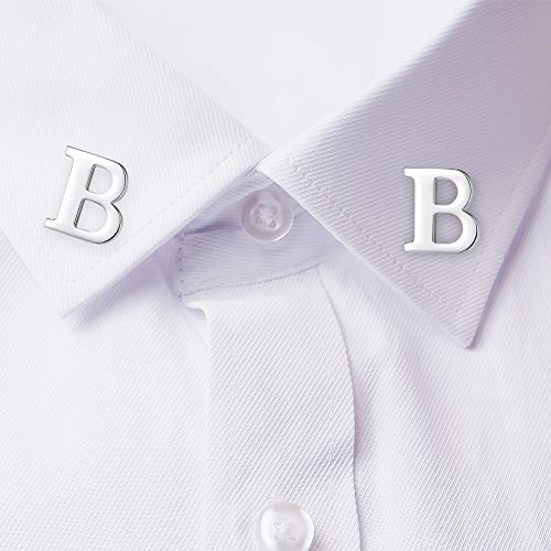 Image of HONEY BEAR Initial Alphabet Letter Lapel Pins Collar Badge Brooches for Mens /Womens Shirt Dress Decoration Silver