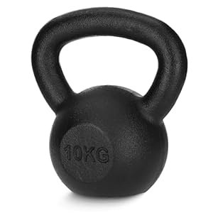 Kettlebell aus Gusseisen, Schwunghantel für Fitness, Kraft und Ausdauertraining, Kugelgewicht, Rundgewichte für Zuhause, Turnhalle, Gewichte Bodenschonende – Kugelhantel, Farbe: Schwarz