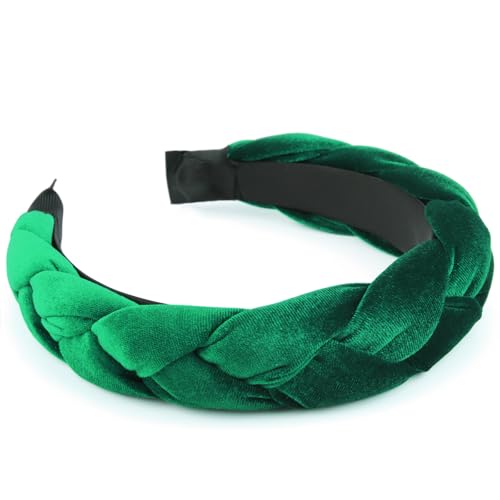 Image of DRESHOW Braided Headbands for Women Velvet Hair Hoop Elastic Criss Cross Hair Bands Accessories