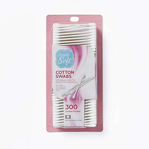 Simply Soft Cotton Tip Applicators, Cotton Swabs with Double Round Tips, 300 Count