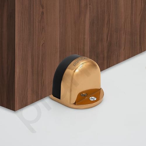Image of Plantex Premium Floor Mounted Door Buffer /Sound Dampening Rubber Buffer for Bed Room /Living Room /Kitchen /Bathroom Door /Stops for Door - Pack of 1 (Rose Gold)