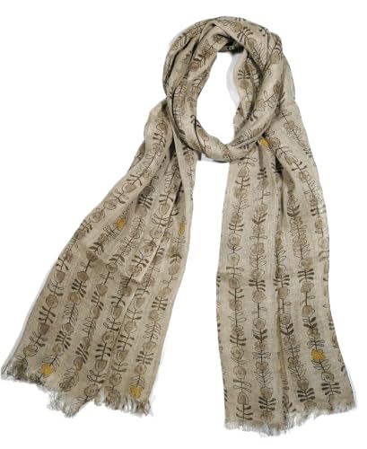 Image of Shanlin Unisex Natural Color 100% Linen Scarves for Men and Women