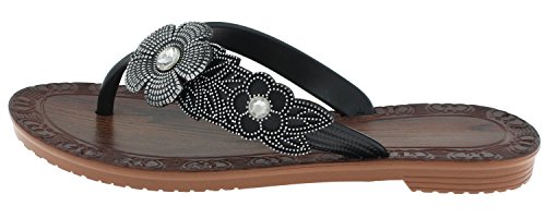 Capelli New York Girls Fashion Flip Flops with Gem Trim2