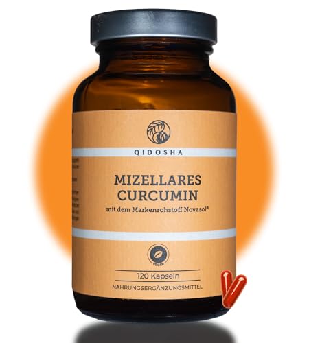 QIDOSHA Novasol Curcumin liquid 120 Kapseln im Apothekerglas 500mg je Kapsel mizellarer Kurkuma Extrakt Novasol Curcuma jede Charge laborgeprüft deutsche Fertigung