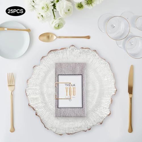 25 platos decorativos redondos 13 pulg claros dorado rosa miniatura 5