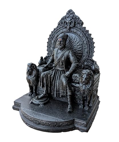 Image of Chatrapati Shivaji Maharaj Statue 4 inch for Car Dashboard (Silver)