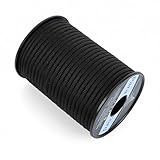 AiQInu Cuerda Paracord 4mm, 30M Bobina Cuerda de Nylon para Bricolaje, Manualidades, Pulseras, Camping, Senderismo, Soporta 250kg, Negro