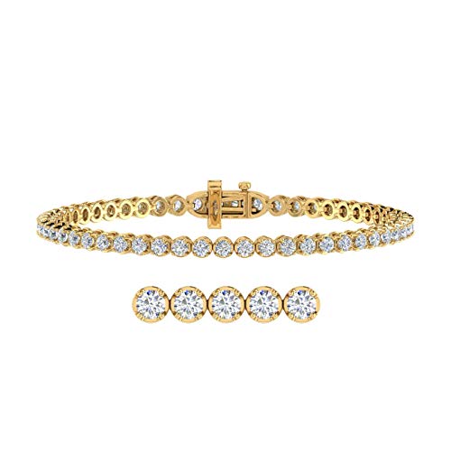 1 to 6 Carat Diamond Tennis Bracelet in 14K Gold (7 Inch) (SI1-SI2 Clarity)