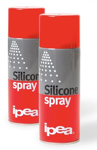 IPEA 2x Spray al Silicone Lubrificante, Protettivo, Antiadesivo 400 ml [800ml totali] - Bomboletta Spray Multiuso Incolore per Metallo, Gomma, Plastica, Legno, Tessuti - Per Elettrodomestici