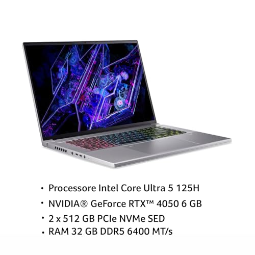 Acer Predator Triton Neo 16 PTN16-51-52C0 Notebook Gaming, Intel Core Ultra 5 125H, RAM 32 GB DDR5, 1 TB SSD, Display 16" WUXGA IPS 165 Hz DDS, NVIDIA GeForce RTX 4050 6 GB GDDR6, Windows 11 Home - Notebook - Immagine 1