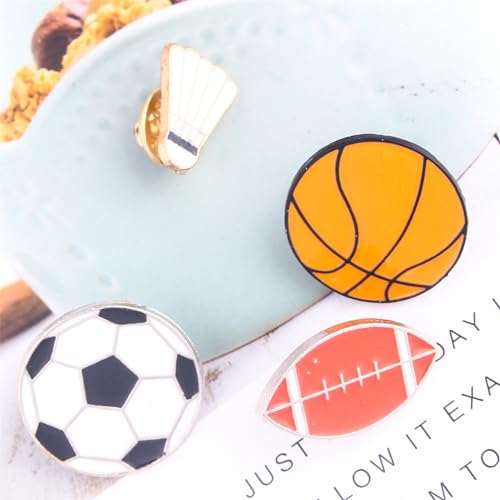 Image of MALOYANVE Basketball Stands Brooch Pin for Men Women Creative Fashion Enamel Sport Theme Pin Basketball Hoops Label Pin Badges Jacket Shirts Bag Decor