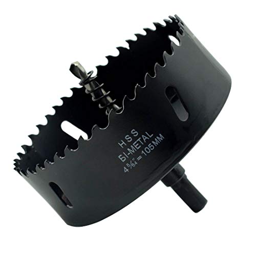 Image of Hole Saw 4.1 inch /105mm Metal Hole Saw Kit Set Bi-Metal Hole Cutter Drill Bit with Sharp Teeth for Drilling Holes in Wood, Plastic, Drywall, PVC Boards