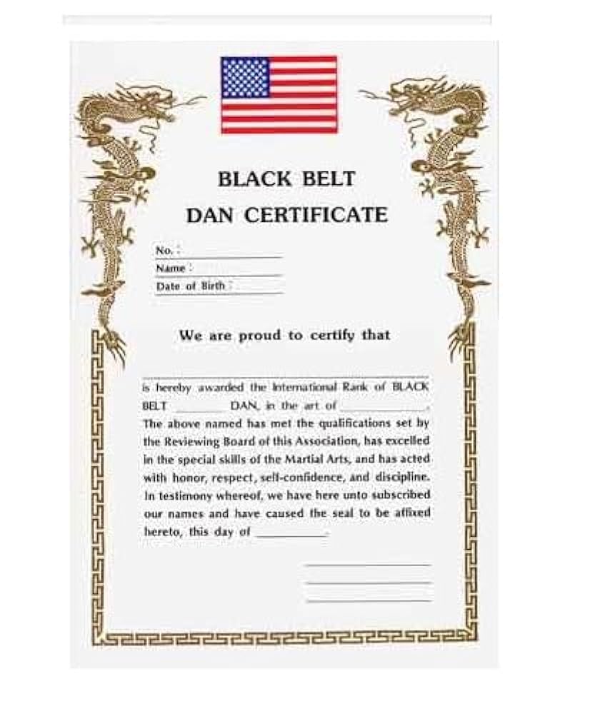 Amazon.com: Black Belt DAN Rank Certificate - 15 amazon-com-black-belt-dan-rank-certificate-15-x-10-sports-outdoors