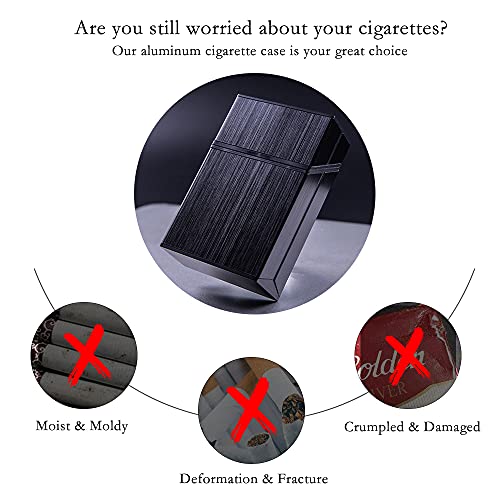 4 Pack Aluminum Cigarette Case Metal Cigarette Hard Box Holder For Men And Women Brushed 85Mm Size Cigarette Protective Cover With Solid Magnetic Switch Flip Top Closure, 18-20 Capacity #TOP1