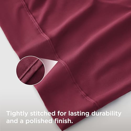 Bedsure Pillow Cases Standard Size Set of 2 - Burgundy Brushed Microfiber Pillowcases, Super Soft and Cozy Pillow Case Covers with Envelope Closure, Wrinkle, Fade and Stain Resistant, 20x26 Inches