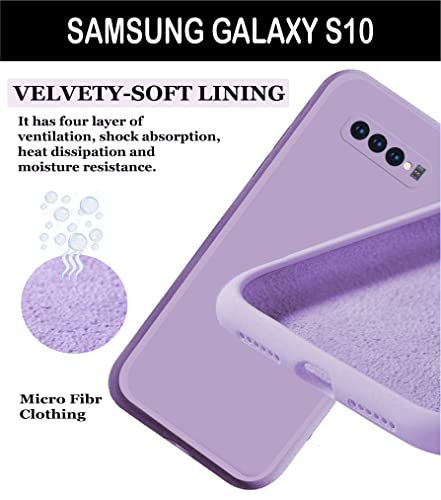 Image of A rtistque Liquid TPU Silicone Matte Shockproof Flexible with Camera Protection Soft Back Cover Case for Samsung S10 - Purple