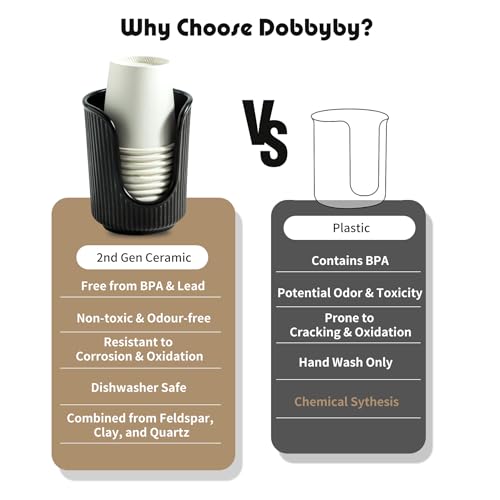 Ceramic Bathroom Cup Dispenser with Stylish Vertical Stripes - Disposable Mouthwash Cup Holder Holds 3-4oz Paper Cups for Rinsing Cups on Bathroom Vanity Countertops (Black-Black-2 Pack)