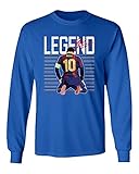 Barcelona Soccer Goat Messi Kneeling Unisex Long Sleeve T-Shirt (Royal, Medium)