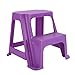 LYX® podwójny taboret, dziecko tworzywo sztuczne krok taboret dom łazienka zmiana ławka na buty pogrubiony krok taboret Sky Blue Violet waga magazynowa 80 kg dwie drabiny krokowe (kolor : fioletowy)