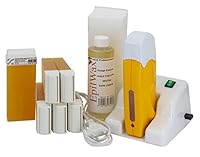 EpilWax Wachswärmer Waxing Set für Enthaarung Haarentfernung mit Aufsteller – Mit 6 Honig Roll On Wachspatronen, Waxing Gerät, 100 Vliesstreifen und Nachbehandlungsöl
