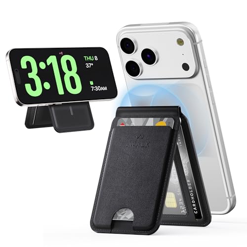 Image of iWALK Stronger Magnetic Wallet, Upgraded for MagSafe Wallet, RFID Blocking, 5 Card Holder with Adjustable Stand, Slim Leather Phone Wallets for iPhone 17 /16 /15 /14 /13 /12 Series, iPhone Wallets
