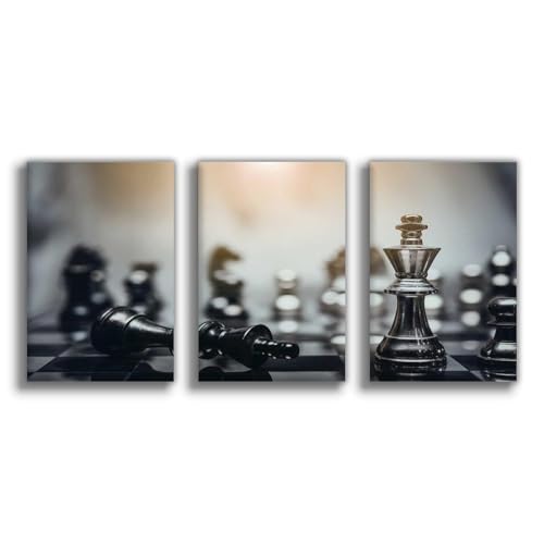 Toile d'échecs de luxe 50x75 cm : dites adieu aux murs vides de votre bureau
