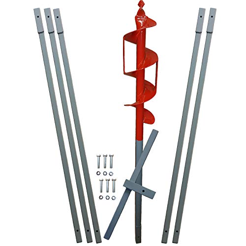 Preisvergleich Produktbild 6m Erdbohrer mit 110mm Bohrkopf -VERLÄNGERBAR- auch als Brunnenbohrer, Handerdbohrer, Erdlochbohrer, Brunnenbohrgerät, Pflanzbohrer, Zaunbohrer, Pfahlbohrer UVM. einsetzbar !